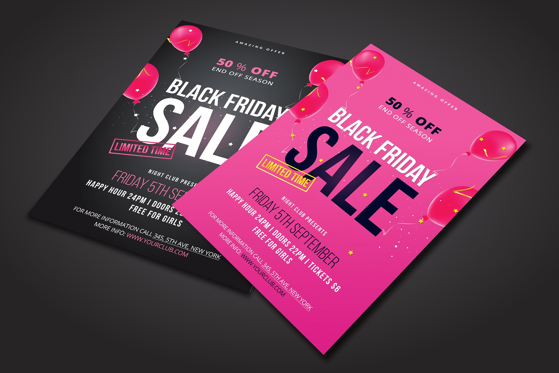 黑五促销海报设计 Black Friday Flyer #1