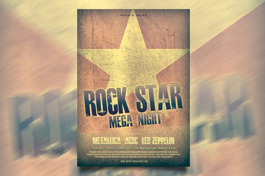 摇滚音乐宣传海报 Rock Star Flyer  Post