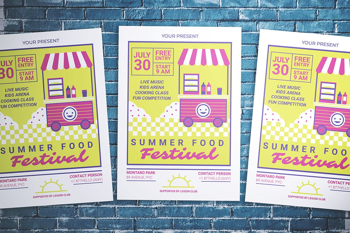 夏季美食创意海报模板summer-food-festival