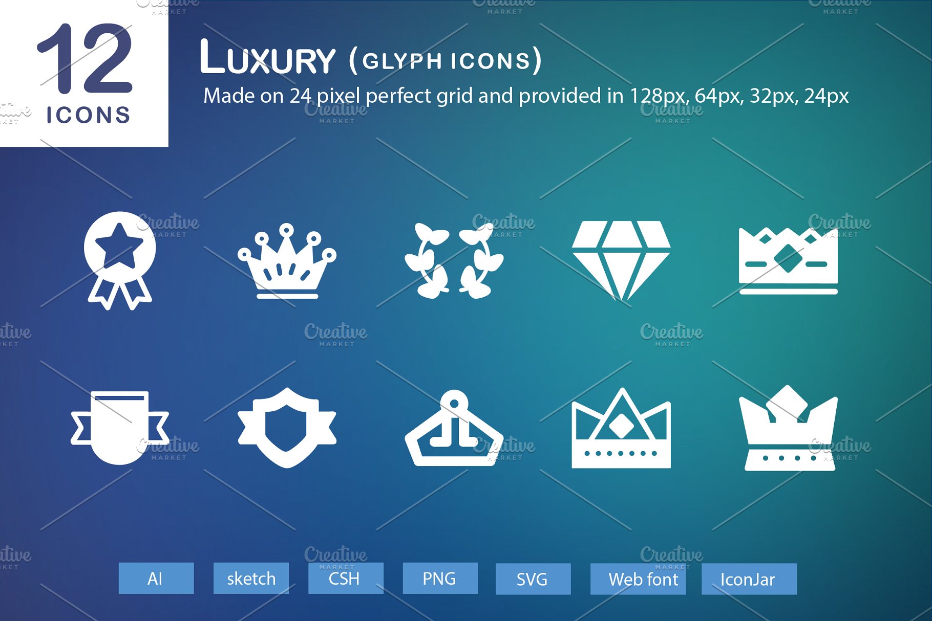 奢华矢量图标素材 12 Luxury Glyph Icons