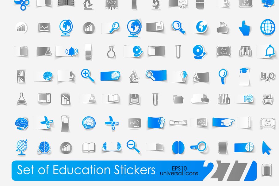 个性教育矢量图标素材 277 icons. Educatio