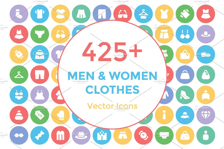 425 男女服装图标素材 425 Men and Wome