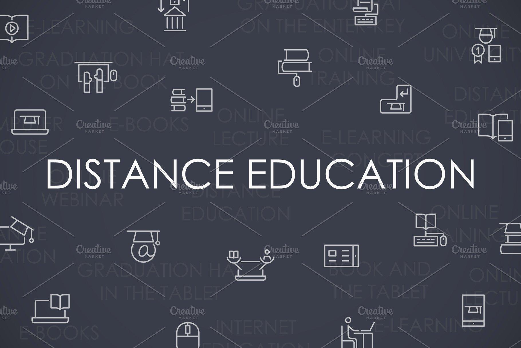 远程教育图标素材 Distance education th