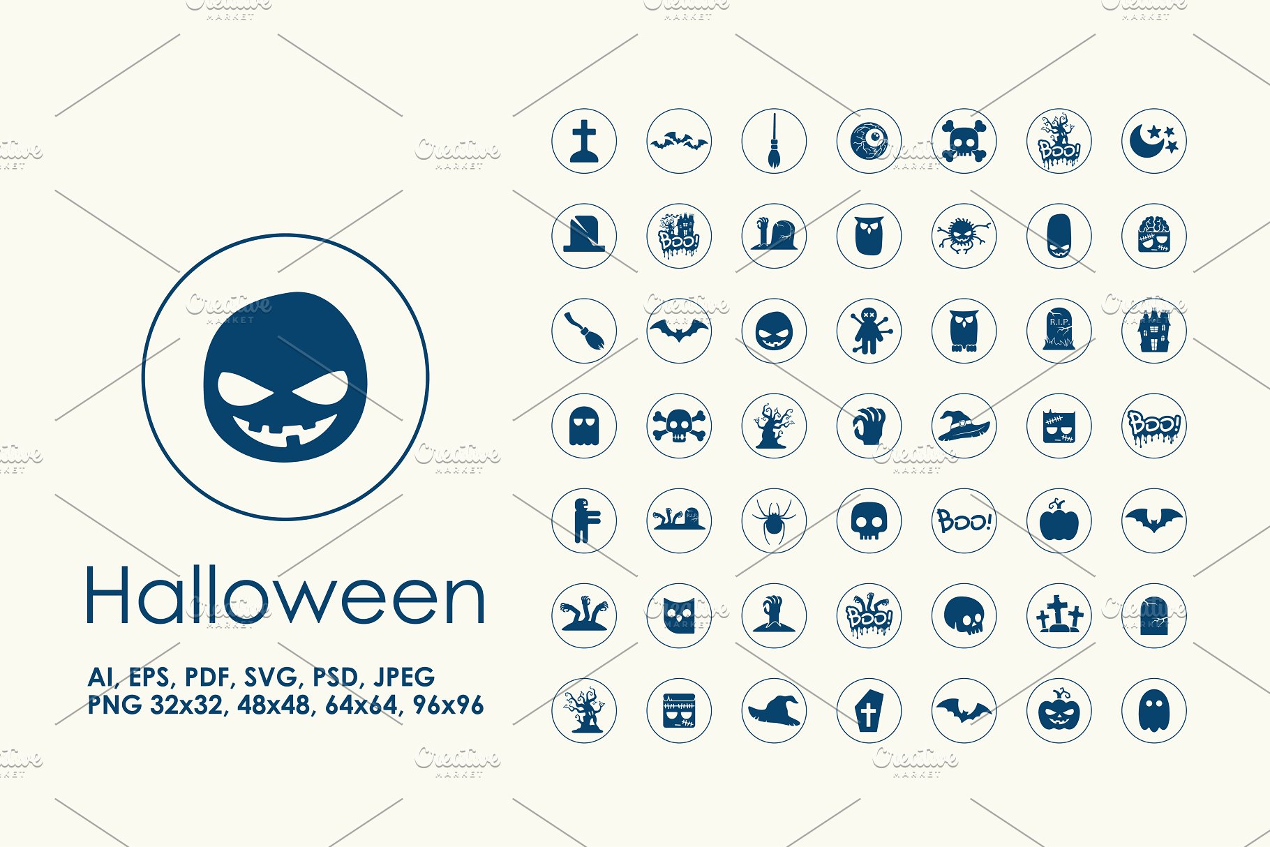 万圣节南瓜头图标大全 49 halloween icons