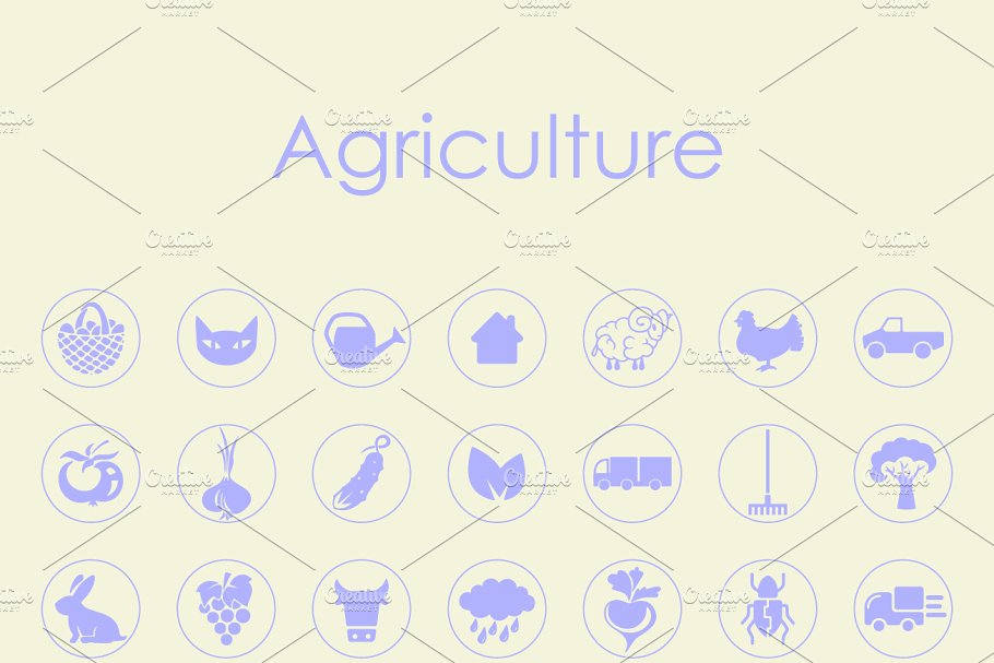 简单的农业矢量图标大全 49 Agriculture sim