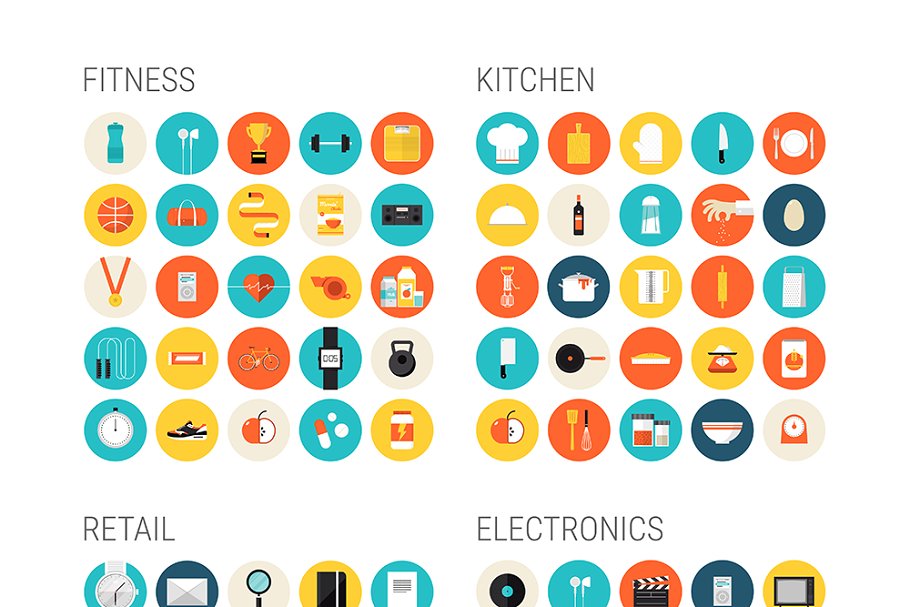 常用的矢量图标设计 Brighty Flat Icons #