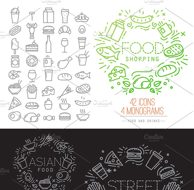 扁平化食物图标素材 Flat Food Icons #142