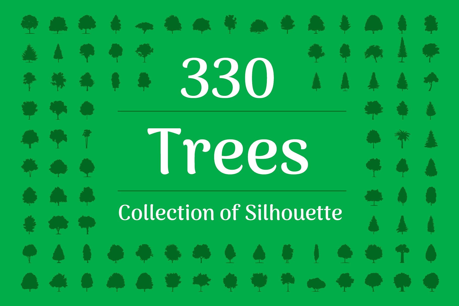 树林图标设计大全 330 Tree Silhouette #