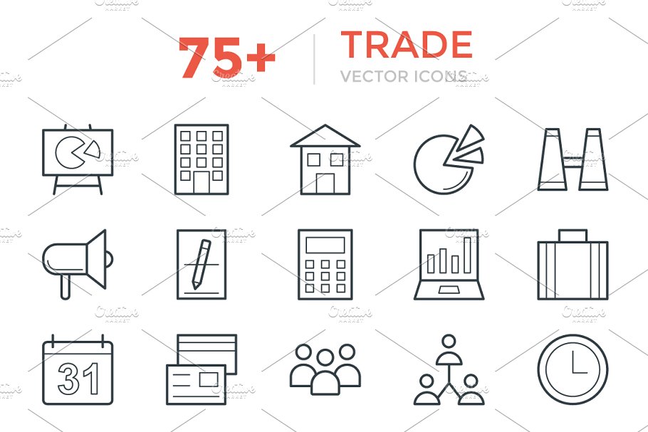 75 贸易矢量图标素材 75  Trade Vector I