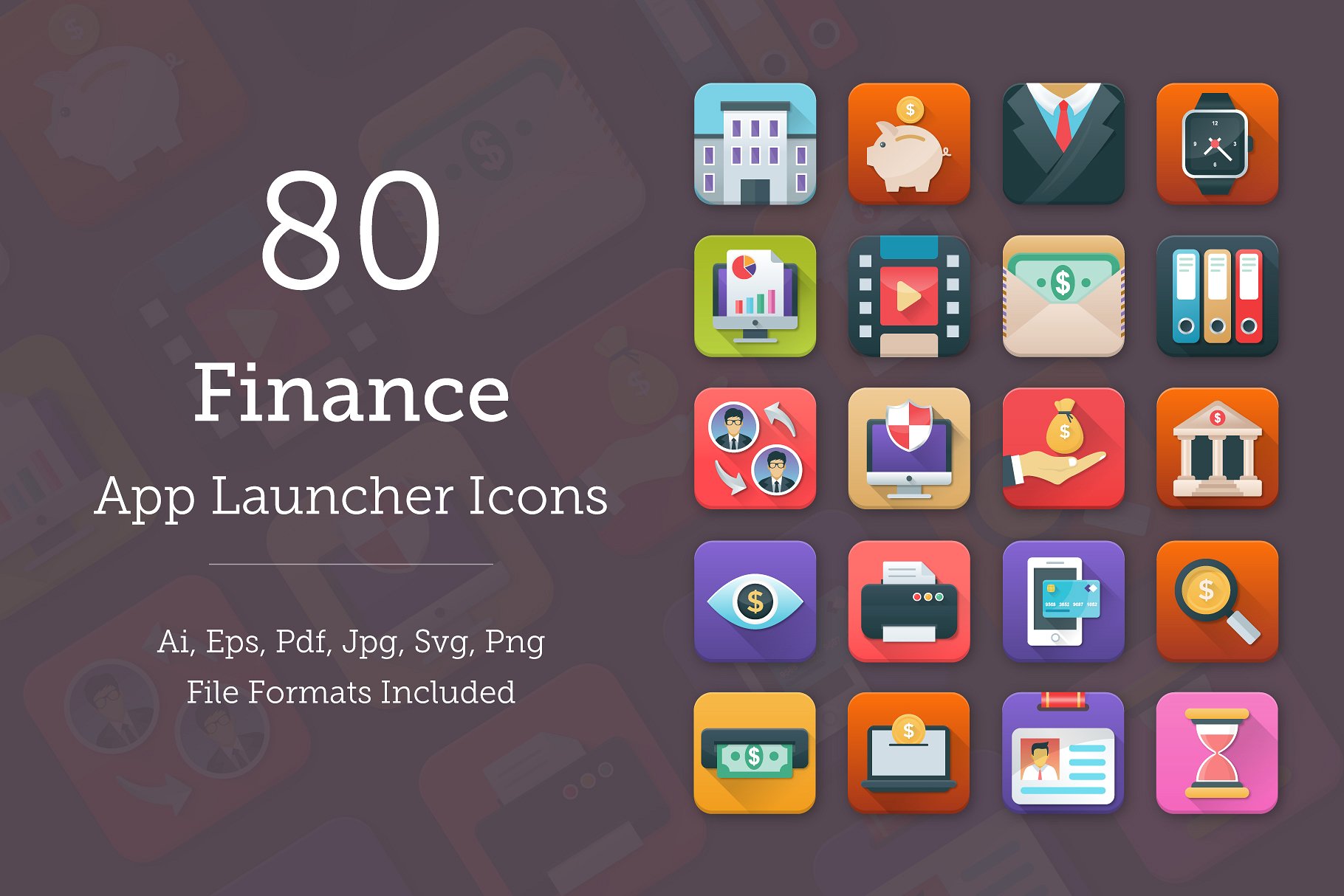 80个金融应用图标 80 Finance App Icons