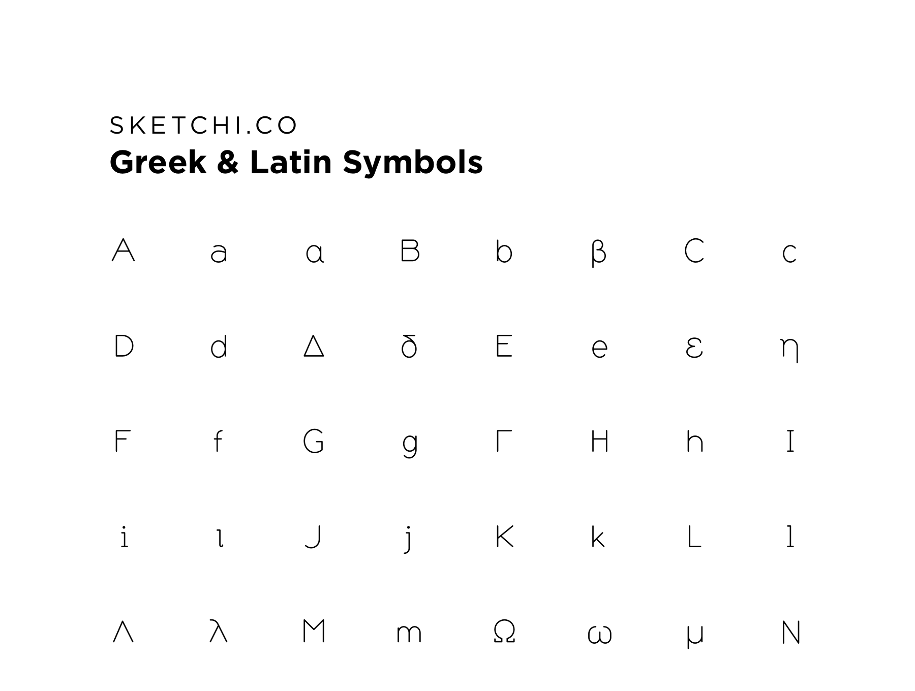 希腊拉丁图标符合素材Greek & Latin Sy