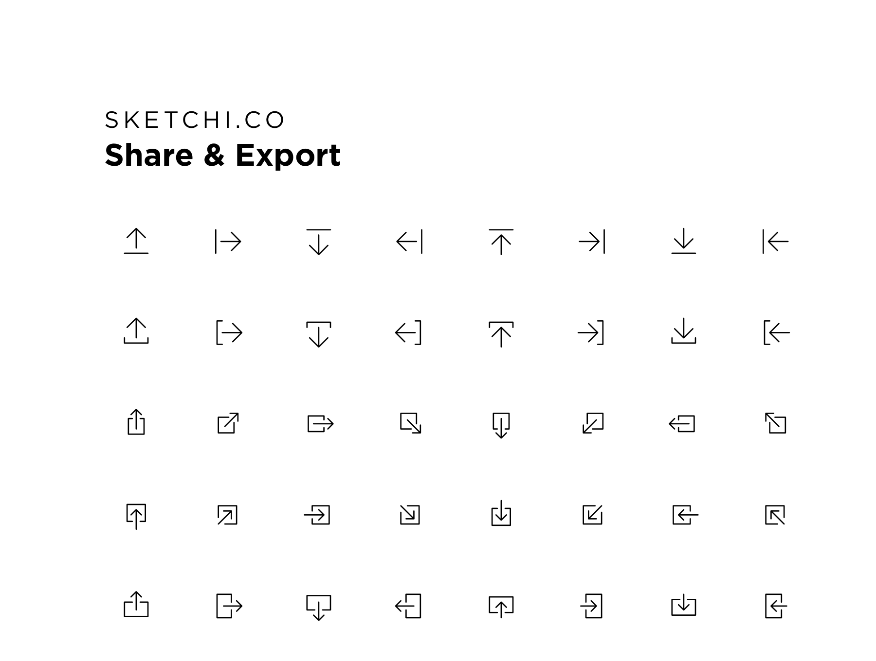 分享输出相关功能图标套装Share & Export