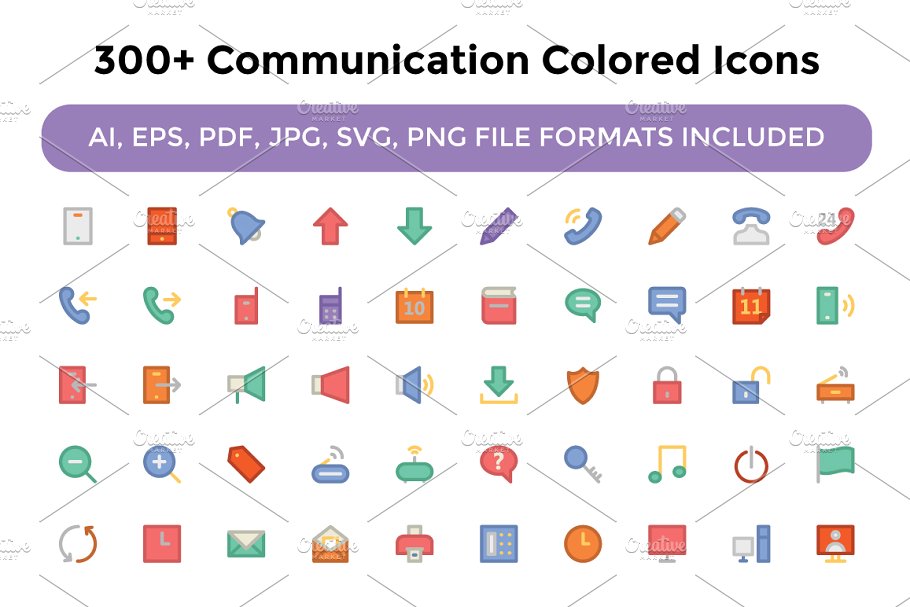 300 通讯彩色图标素材 300  Communicatio