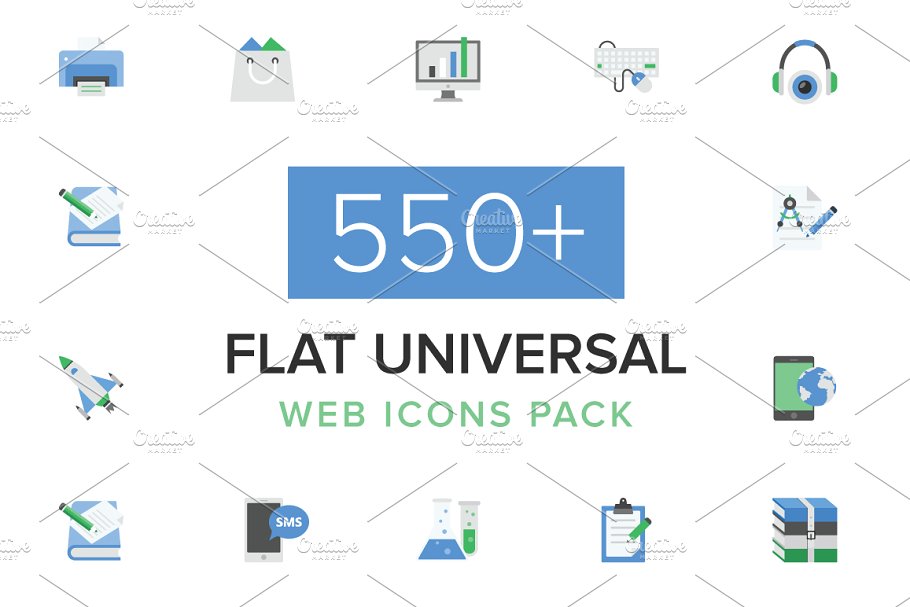 扁平化通用网页图标素材 550  Flat Universa