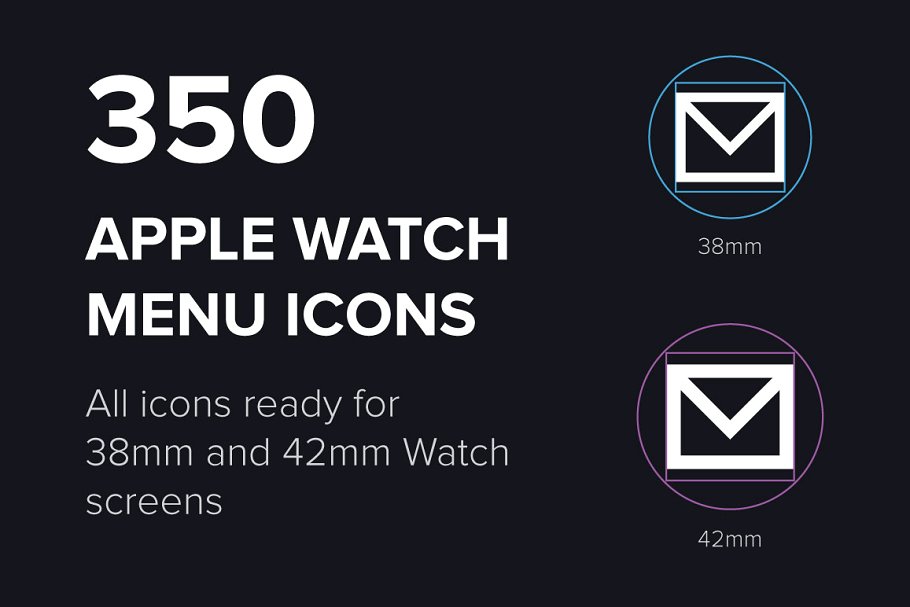 苹果手表菜单矢量图标设计 Apple Watch Menu