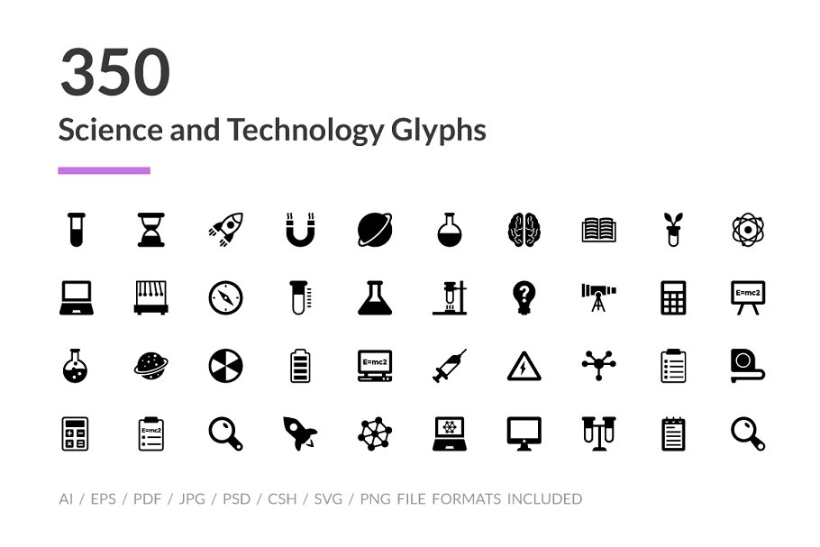 科学技术图标素材 350 Science and Techn