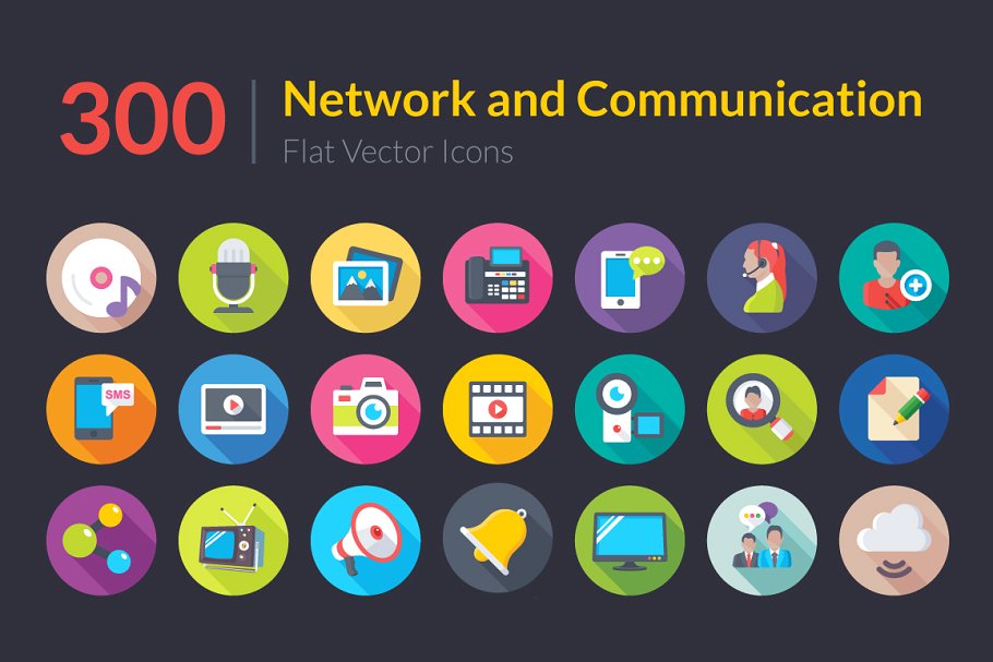 网络和通讯图标 300 Network and Commun