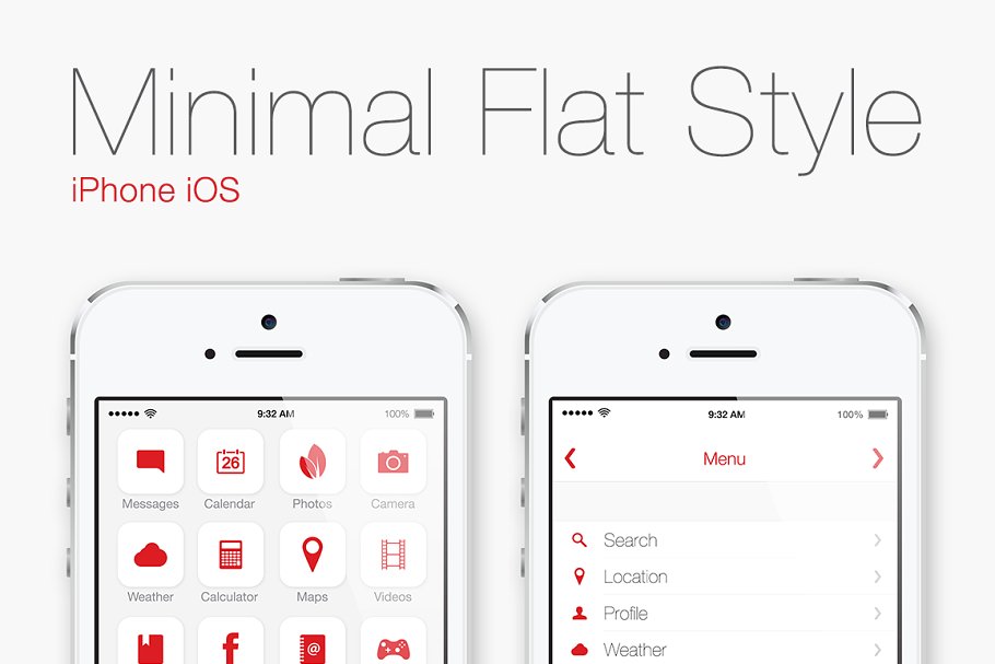 平板式iPhone iOS图标素材 Flat Style i