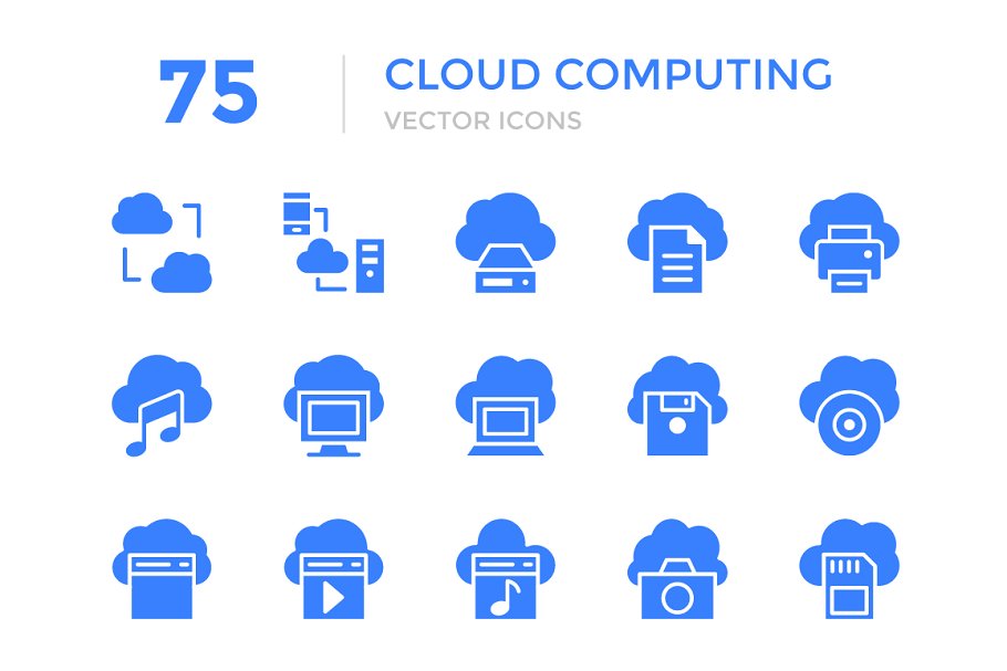 75个云计算矢量图标 75 Cloud Computing