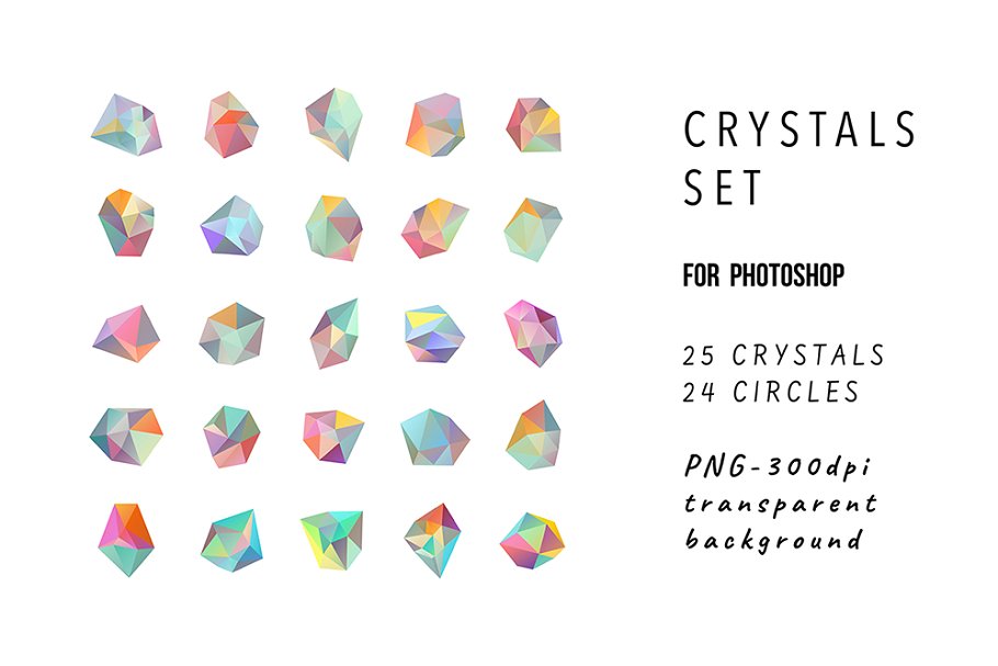 多边形矢量图形图标素材 Crystals for photo