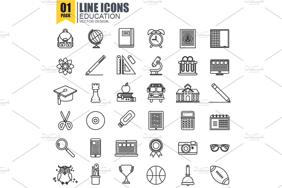 线型网页图标素材 Line Web Icons #13834