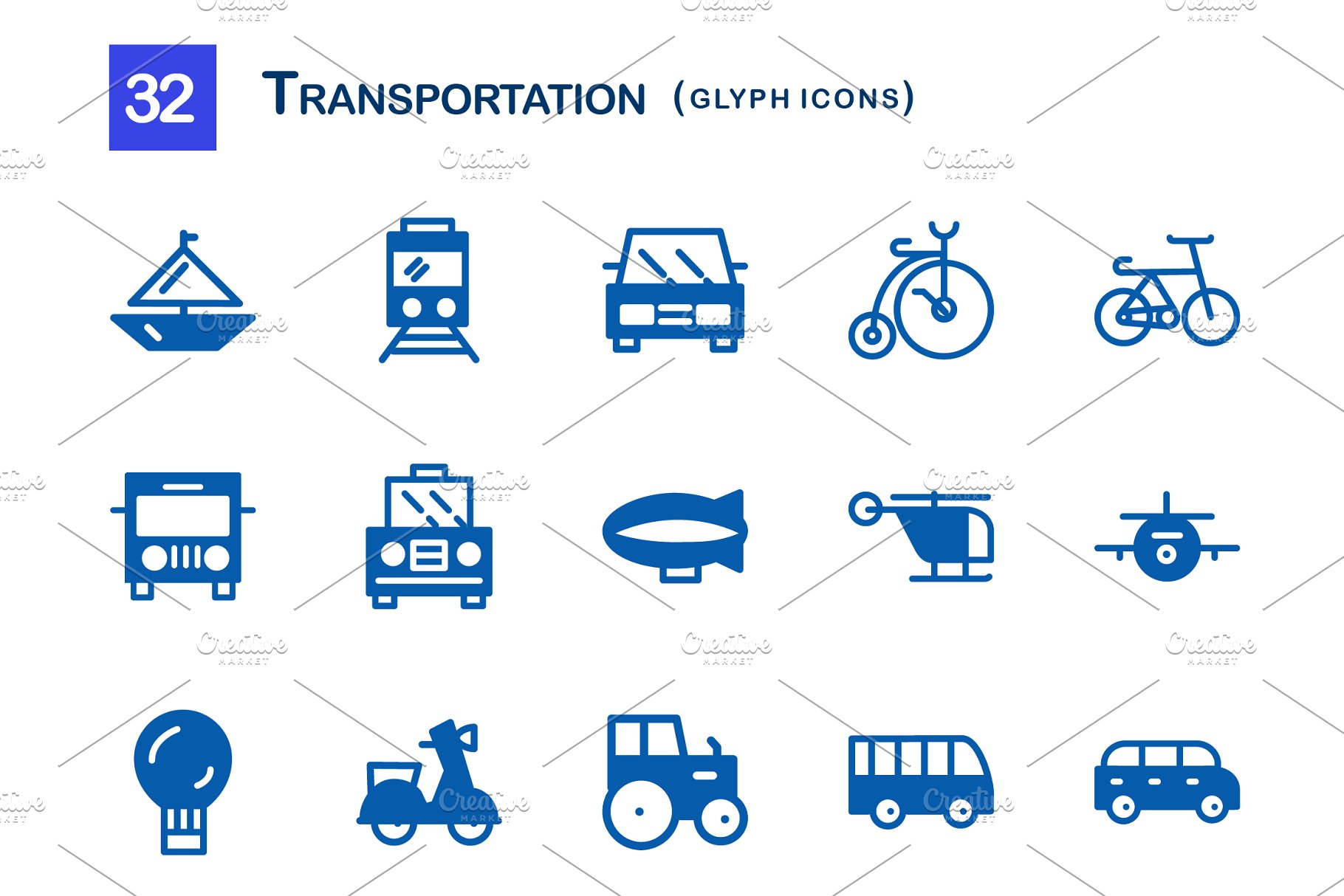 交通app图标素材 32 Transportation Gl