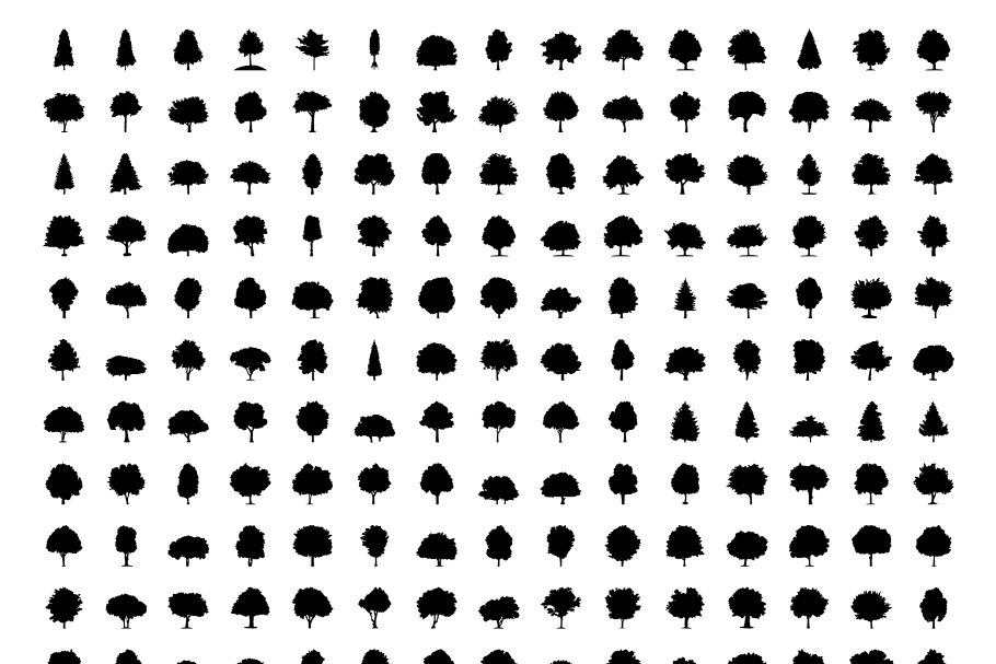 树林图标设计大全 330 Tree Silhouette #