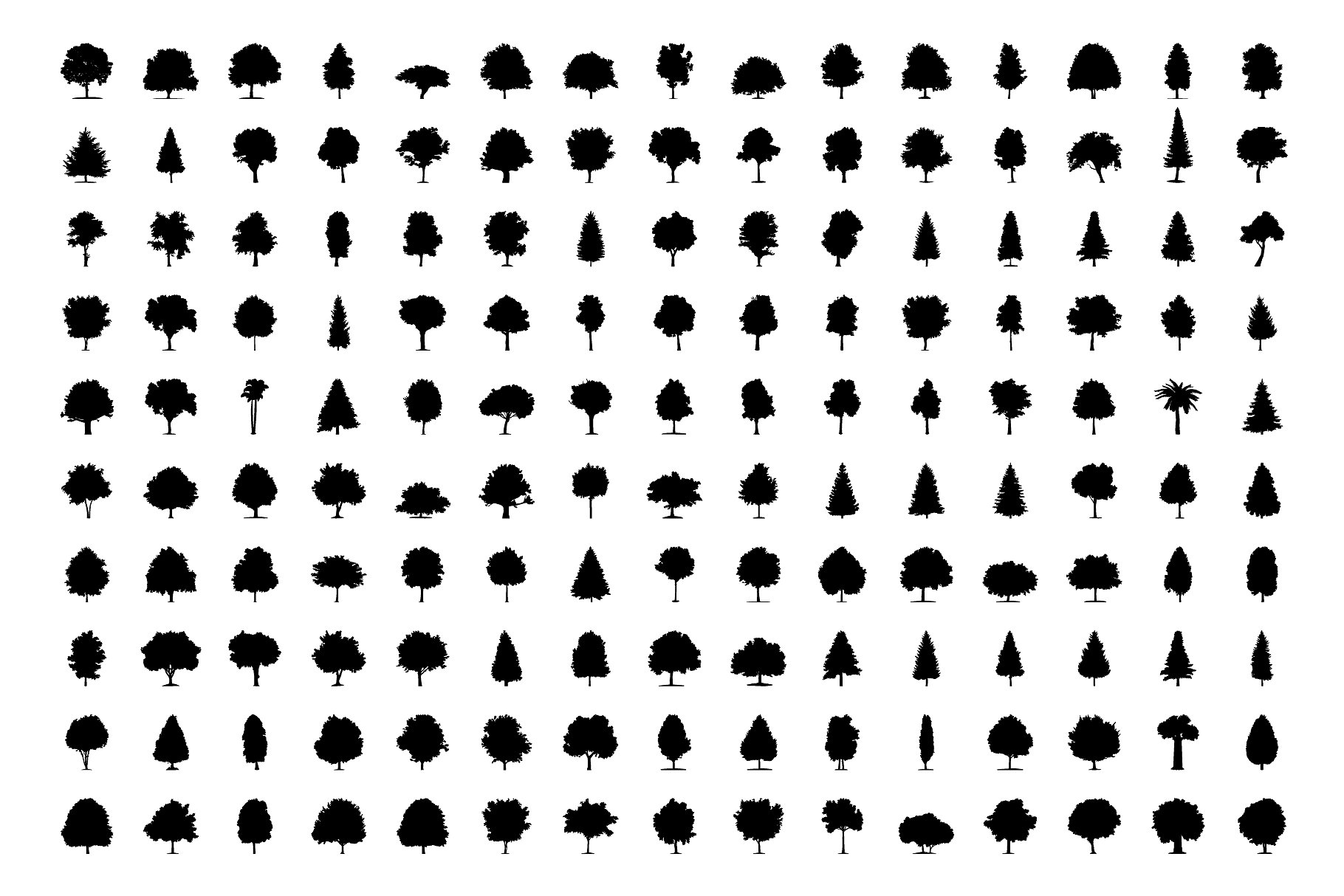 树林图标设计大全 330 Tree Silhouette #