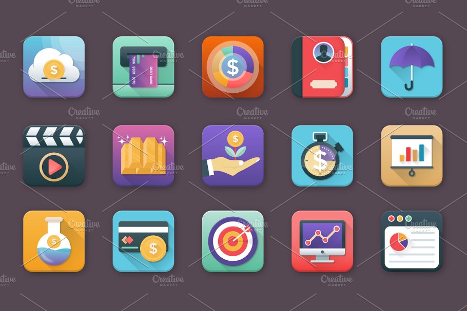 80个金融应用图标 80 Finance App Icons