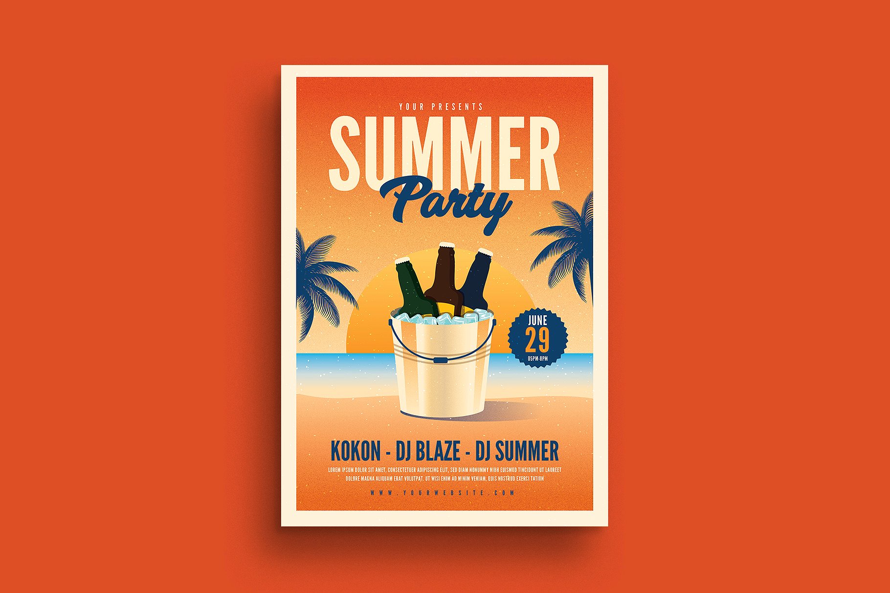 夏日啤酒主题派对活动海报模板 Summer Beer Par