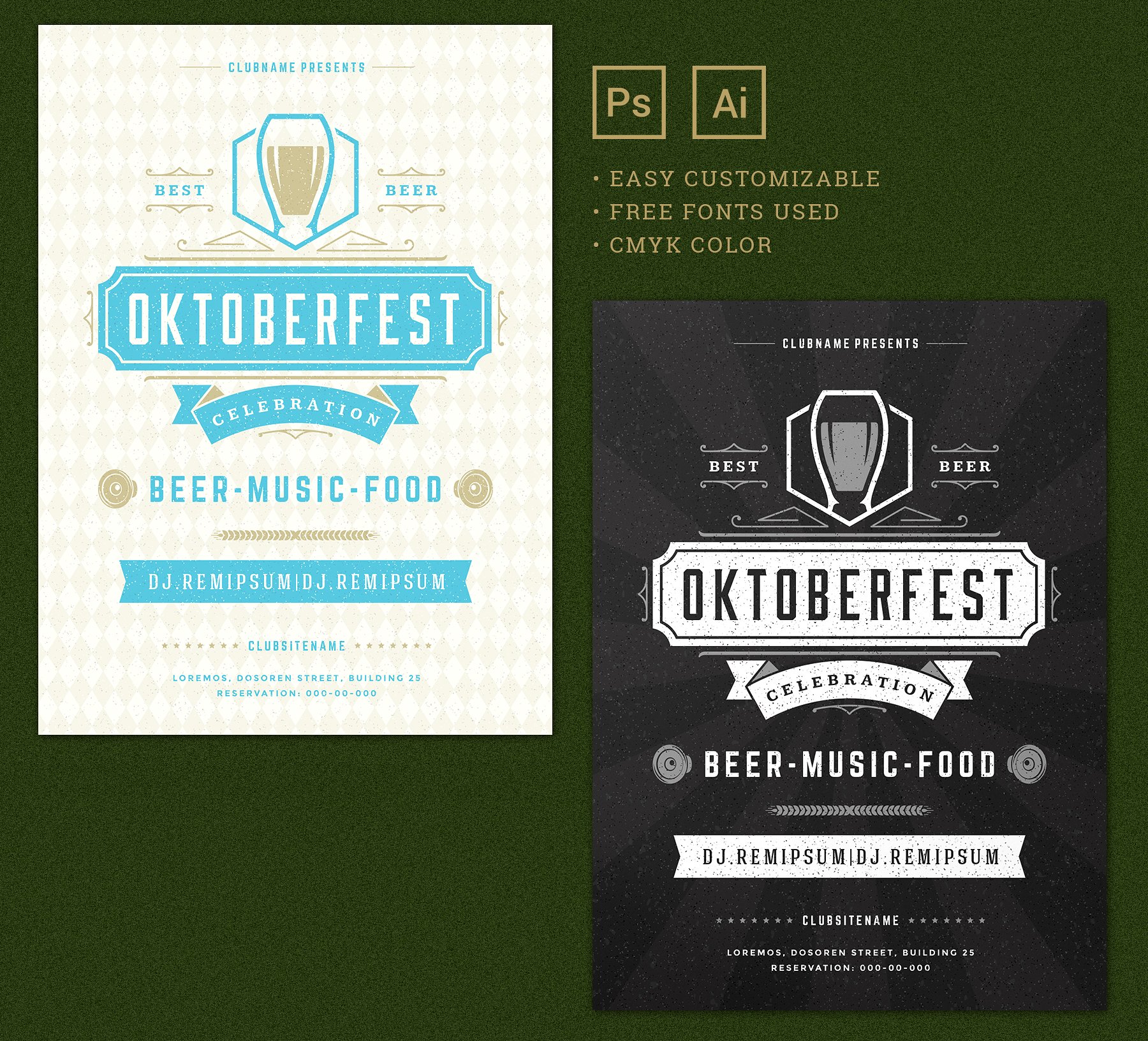 啤酒节宣传单模板 Oktoberfest Flyer Tem