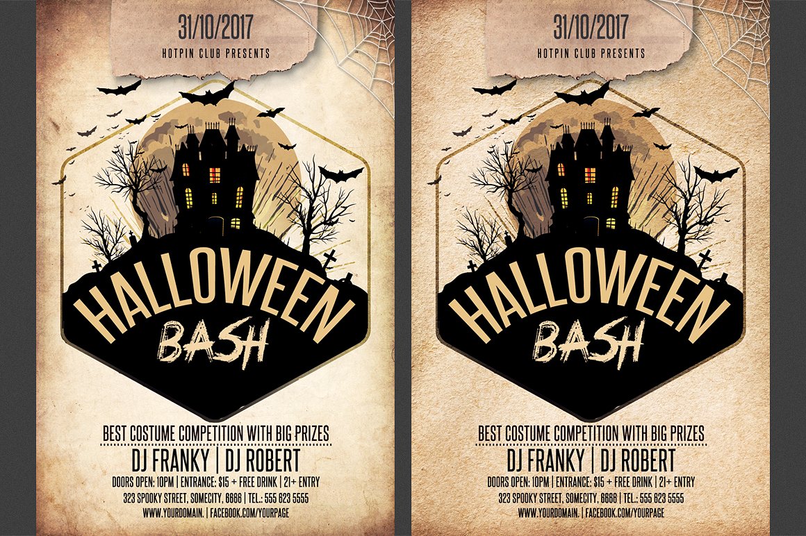 经典万圣节海报制作模板 Halloween Bash Par