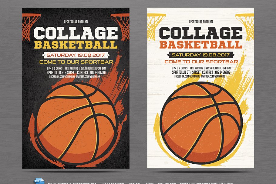 篮球宣传单模板 Basketball Flyer Templ