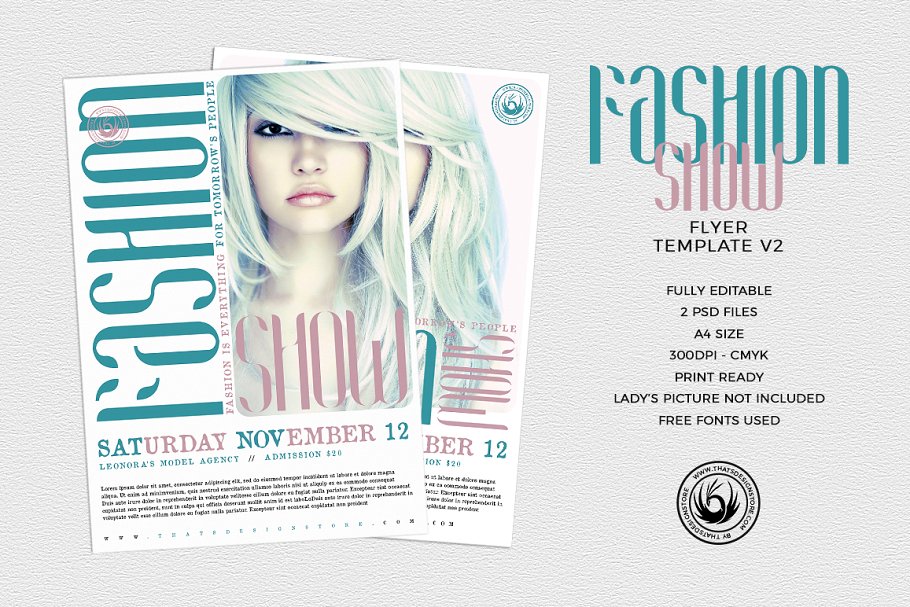 时尚海报设计模板 Fashion Show Flyer PS