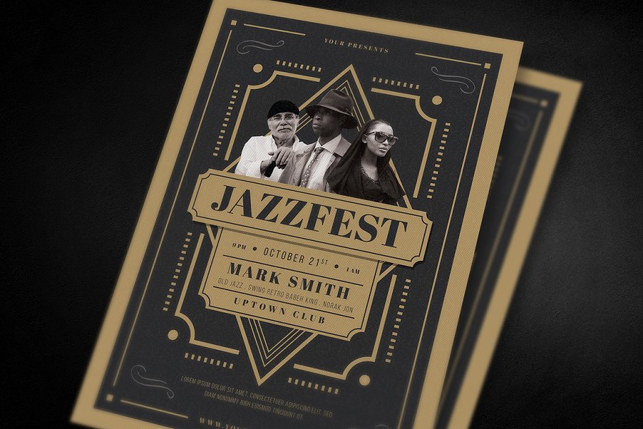 爵士音乐海报设计模板 Jazz Festival Flyer