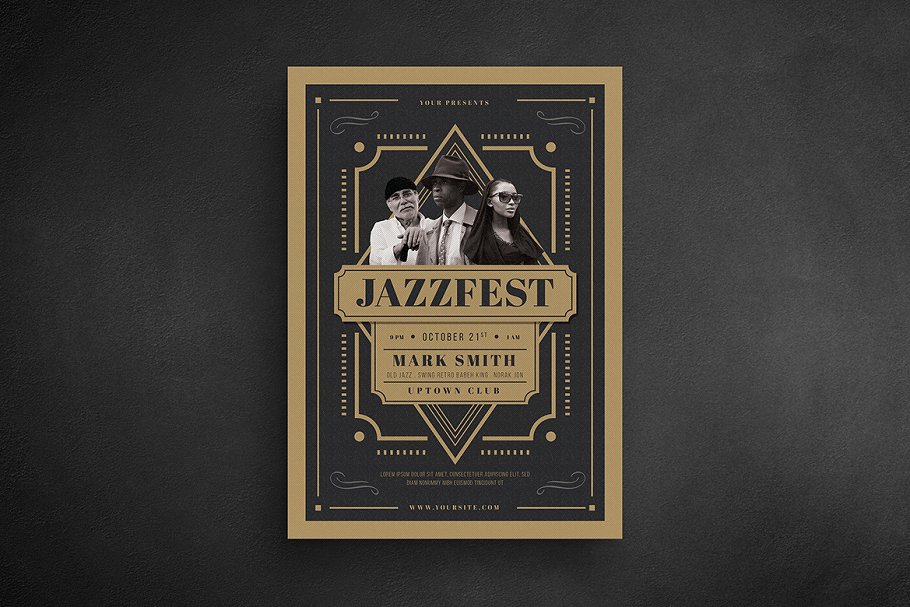 爵士音乐海报设计模板 Jazz Festival Flyer