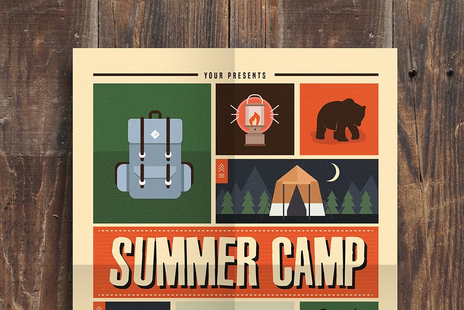 夏季促销活动海报制作 Indie Summer Camp F