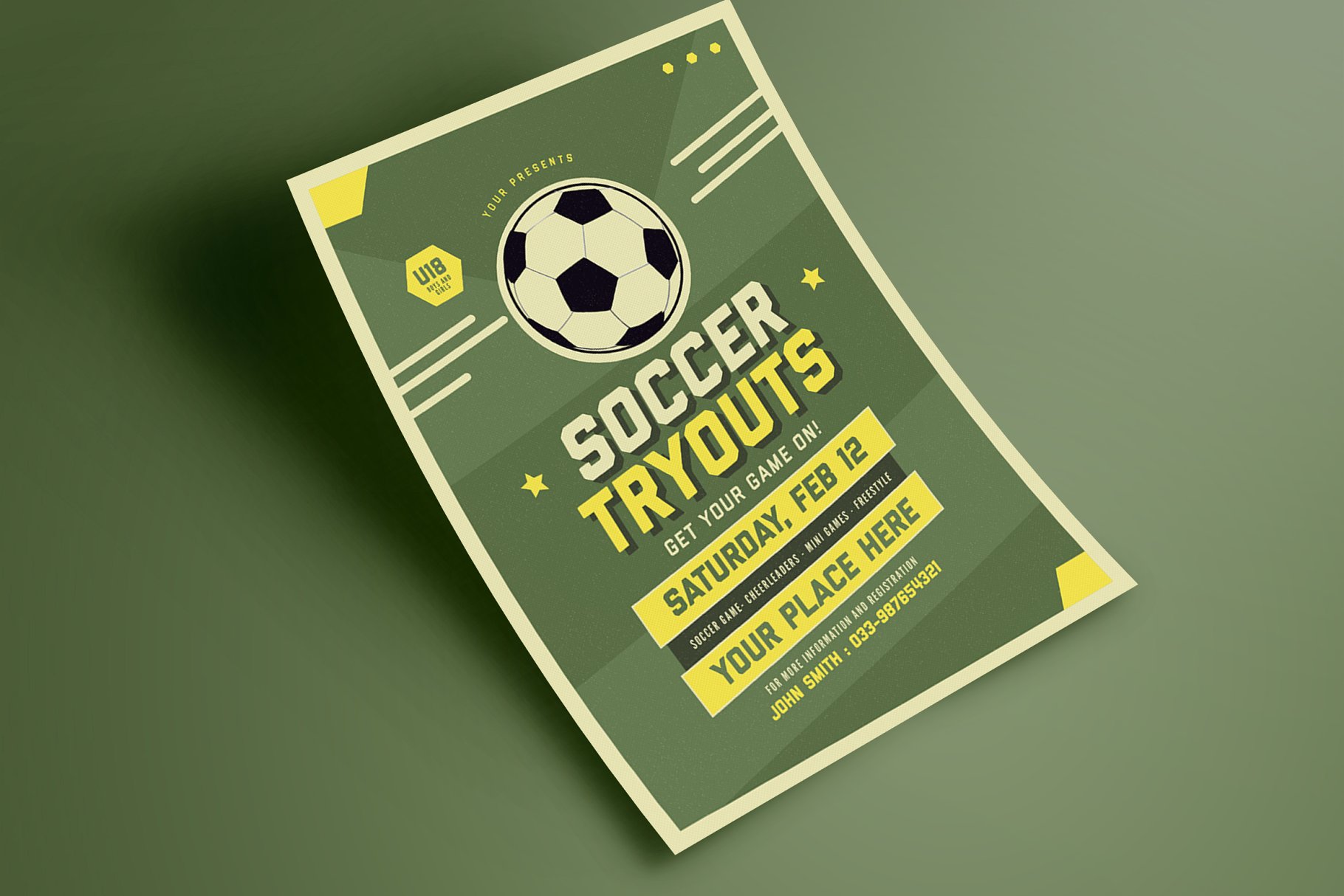 竞技体育足球比赛宣传海报 Old Soccer Tryout