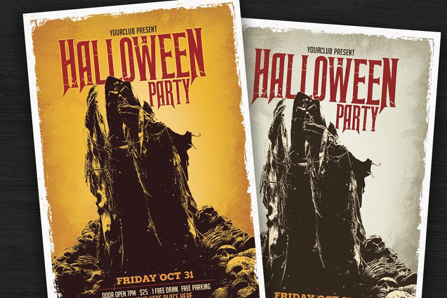 万圣节海报设计模板 Halloween Party FLye