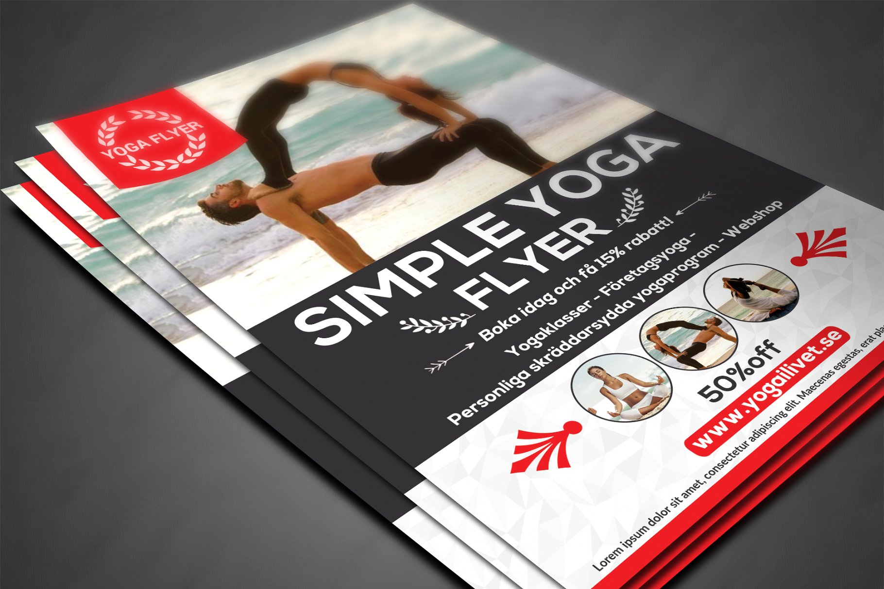 瑜伽海报设计模板 Simple Yoga Flyer #13