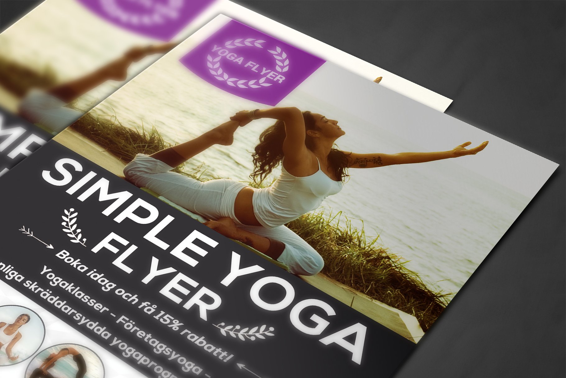 瑜伽海报设计模板 Simple Yoga Flyer #13