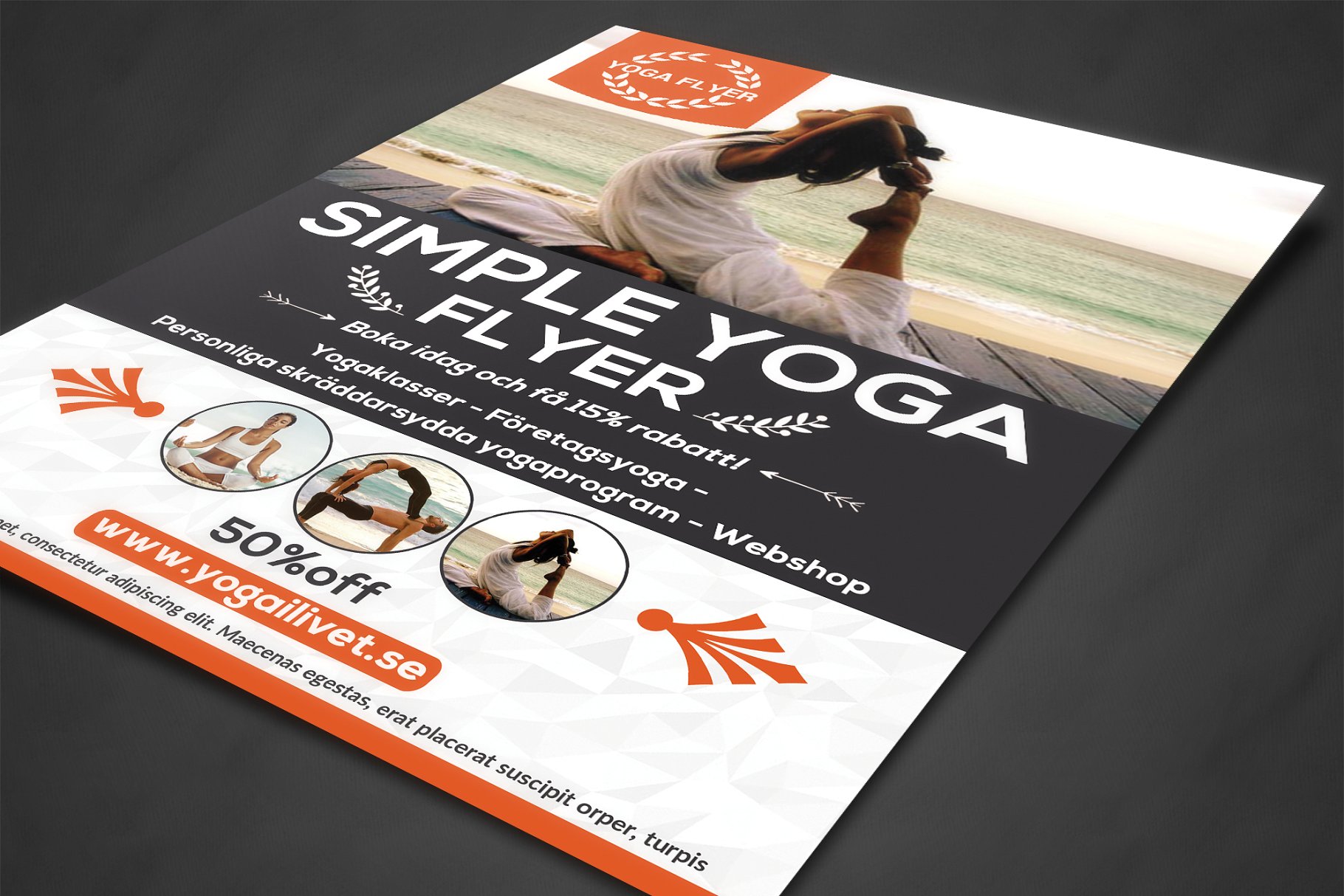 瑜伽海报设计模板 Simple Yoga Flyer #13