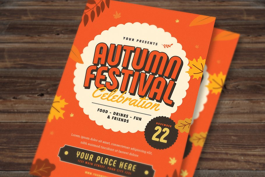 秋季节日海报设计 Autumn Festival Flyer