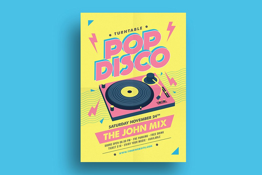 怀旧舞会音乐海报制作 Pop Disco Flyer #13