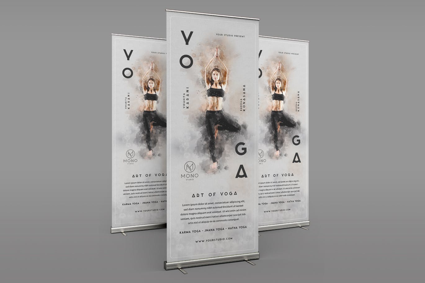 时尚高端稀有少见的中国风水墨风格的瑜伽健身运动yoga-ro