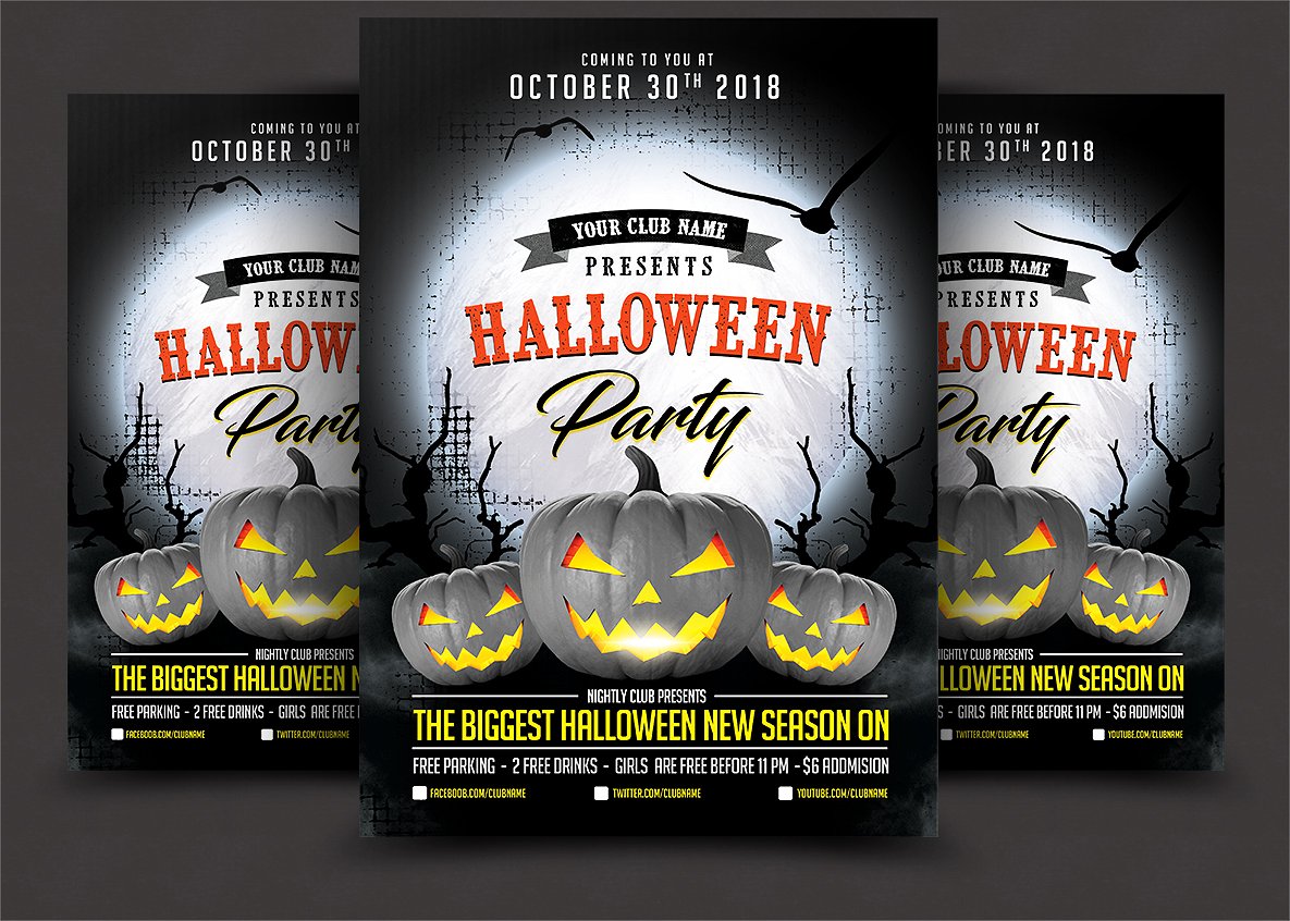 万圣节海报设计模板 Halloween Flyer #294