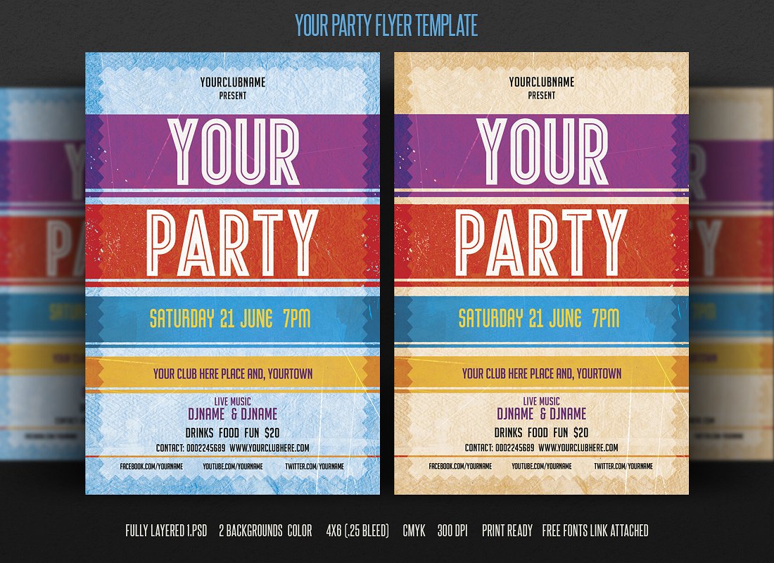 个性活动海报宣传模板 Your Party Flyer #1
