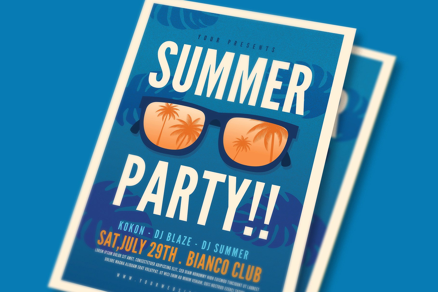 夏季度假海报设计 Summer Party Flyer #2