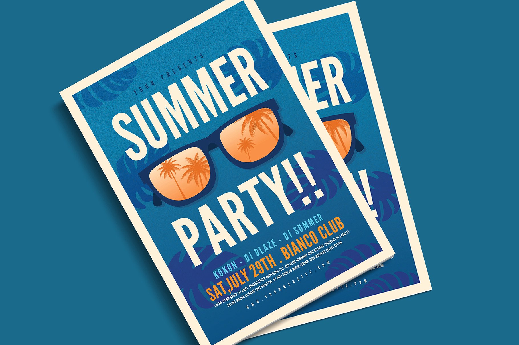 夏季度假海报设计 Summer Party Flyer #2