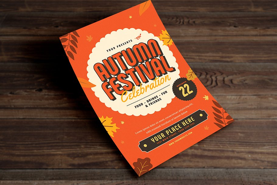 秋季节日海报设计 Autumn Festival Flyer